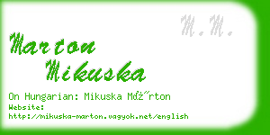 marton mikuska business card